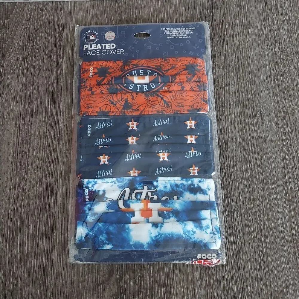 NEW Foco MLB Houston Astros Matchday 3 Pack Face Masks